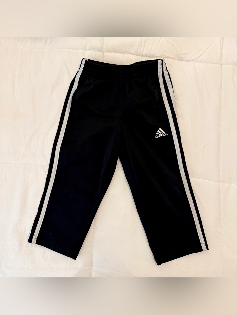 adidas Black Jogger Pants with White Side Stripes
